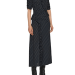 Sea Jeanne Polka Dot Print Ruched Midi Dress - Vermillion
