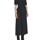 Sea Jeanne Polka Dot Print Ruched Midi Dress - Vermillion