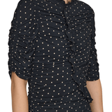 Sea Jeanne Polka Dot Print Ruched Midi Dress - Vermillion