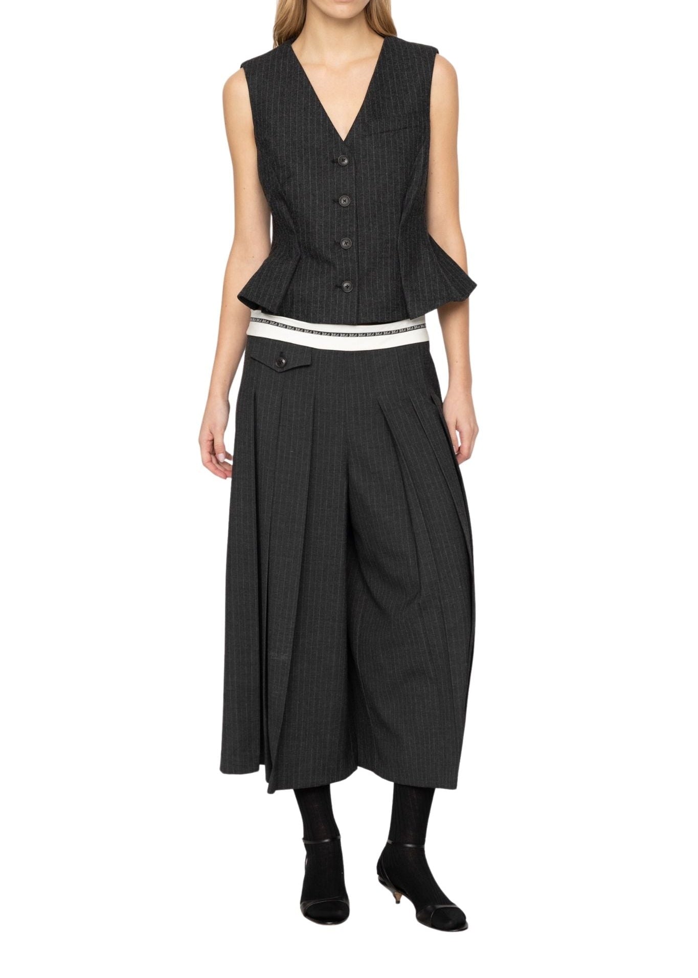 Sea Johanna Pinstripe Vest - Vermillion
