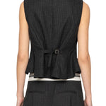 Sea Johanna Pinstripe Vest - Vermillion