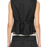 Sea Johanna Pinstripe Vest - Vermillion