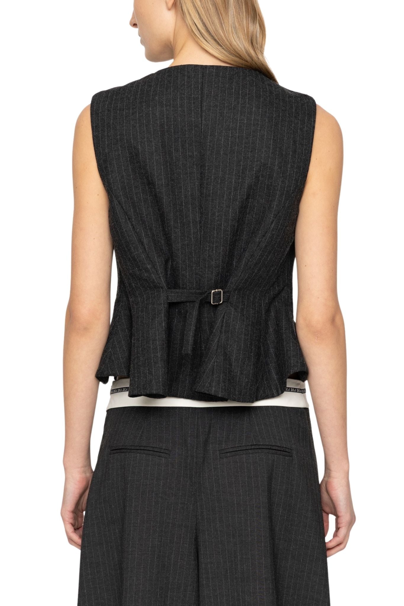 Sea Johanna Pinstripe Vest - Vermillion