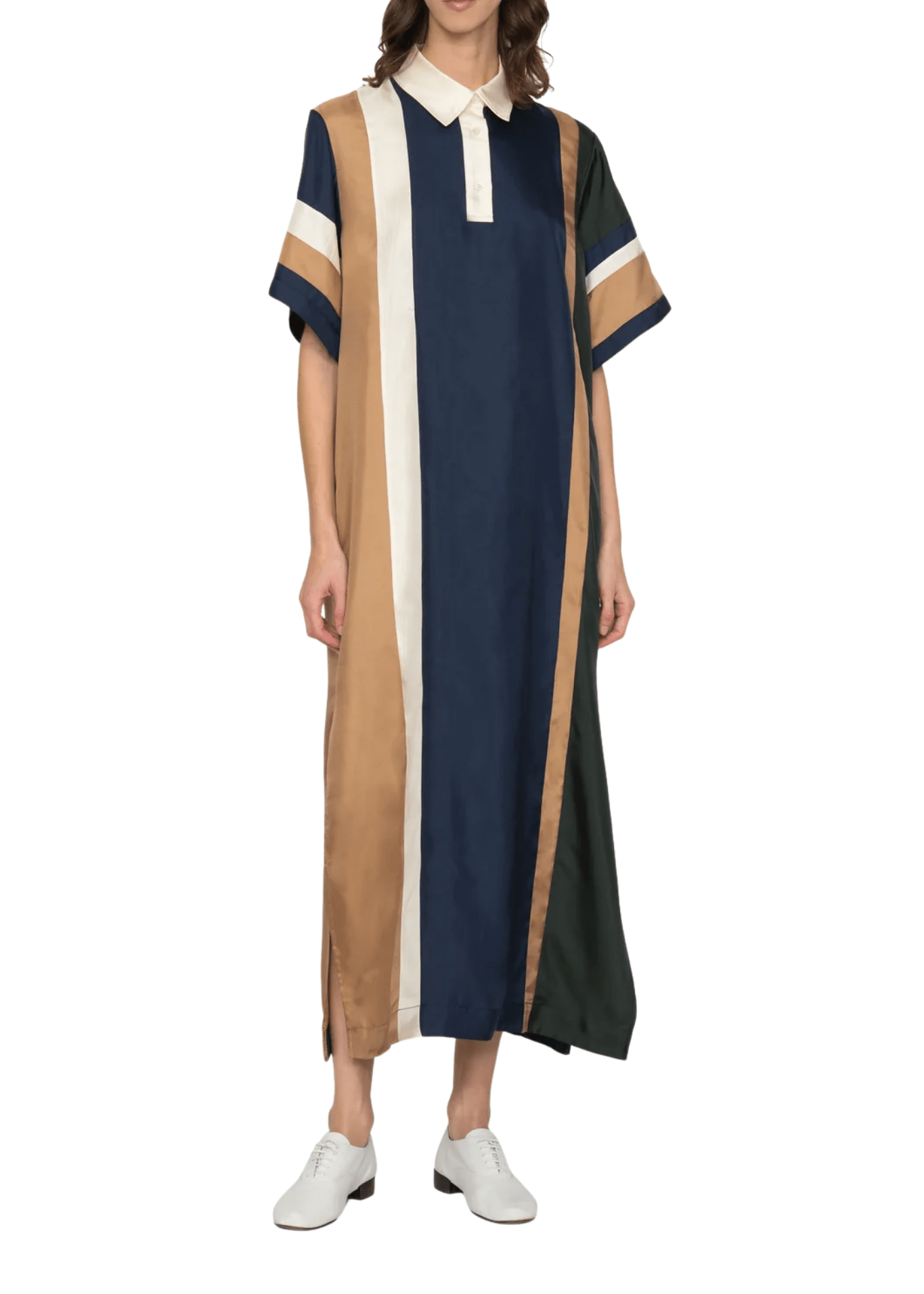 Sea Juliet Embroidery Polo Maxi Dress - Vermillion