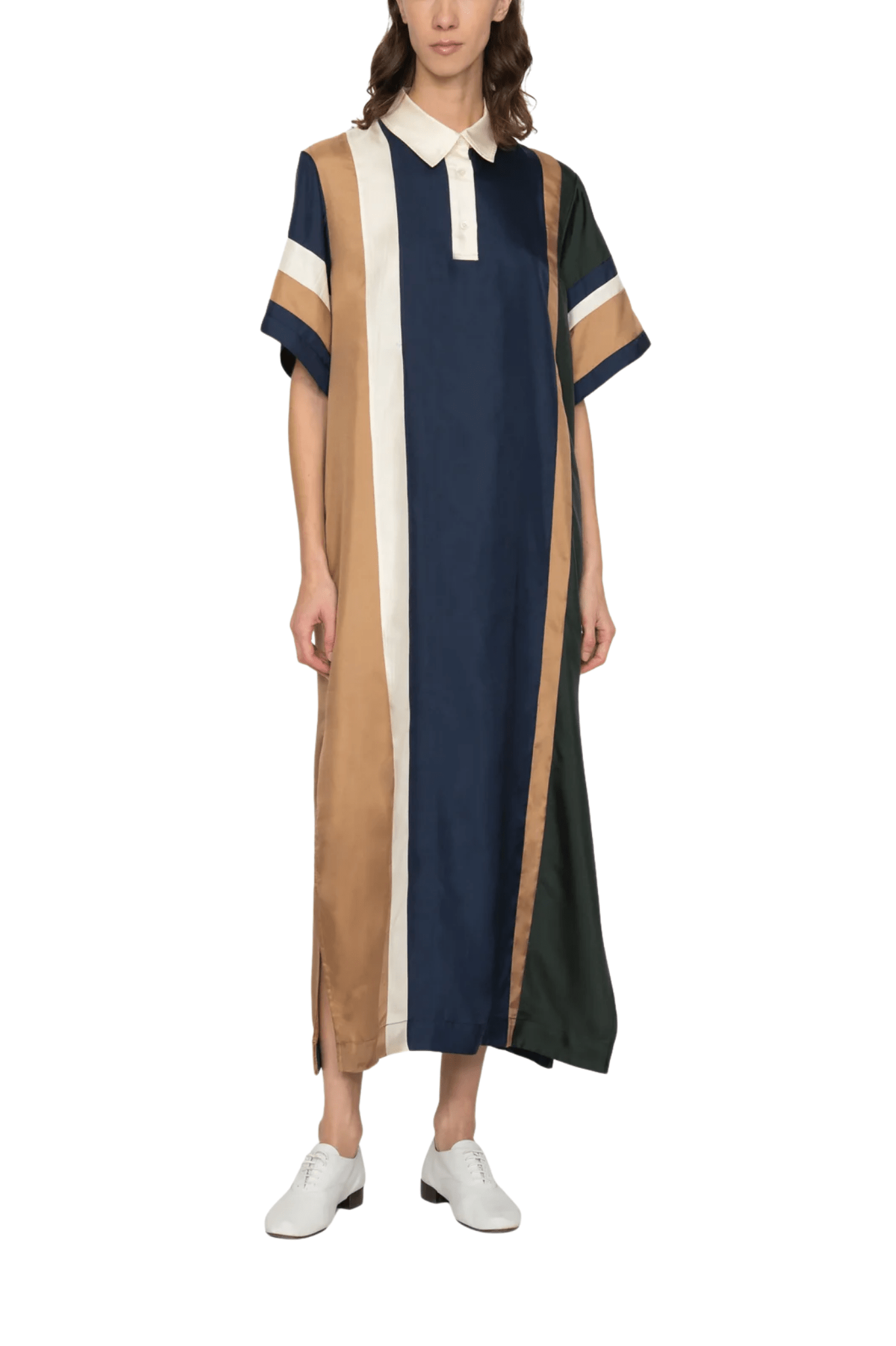 Sea Juliet Embroidery Polo Maxi Dress - Vermillion
