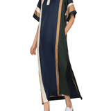 Sea Juliet Embroidery Polo Maxi Dress - Vermillion