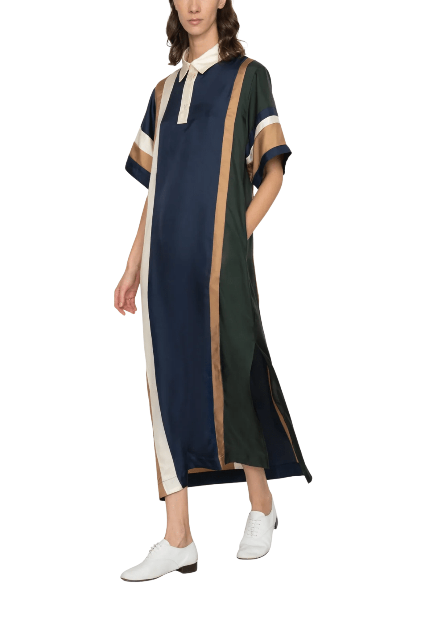 Sea Juliet Embroidery Polo Maxi Dress - Vermillion