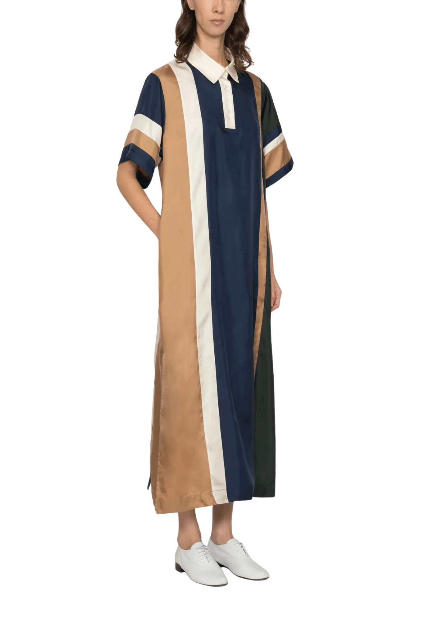 Sea Juliet Embroidery Polo Maxi Dress - Vermillion