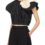 Sea Laurie Solid Flutter Slv Top - Vermillion