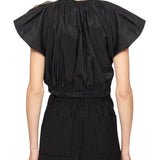 Sea Laurie Solid Flutter Slv Top - Vermillion