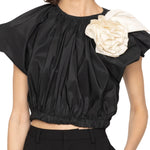 Sea Laurie Solid Flutter Slv Top - Vermillion