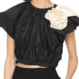 Sea Laurie Solid Flutter Slv Top - Vermillion