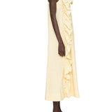 Sea Lisette Solid Ruffle Maxi Sundress - Vermillion