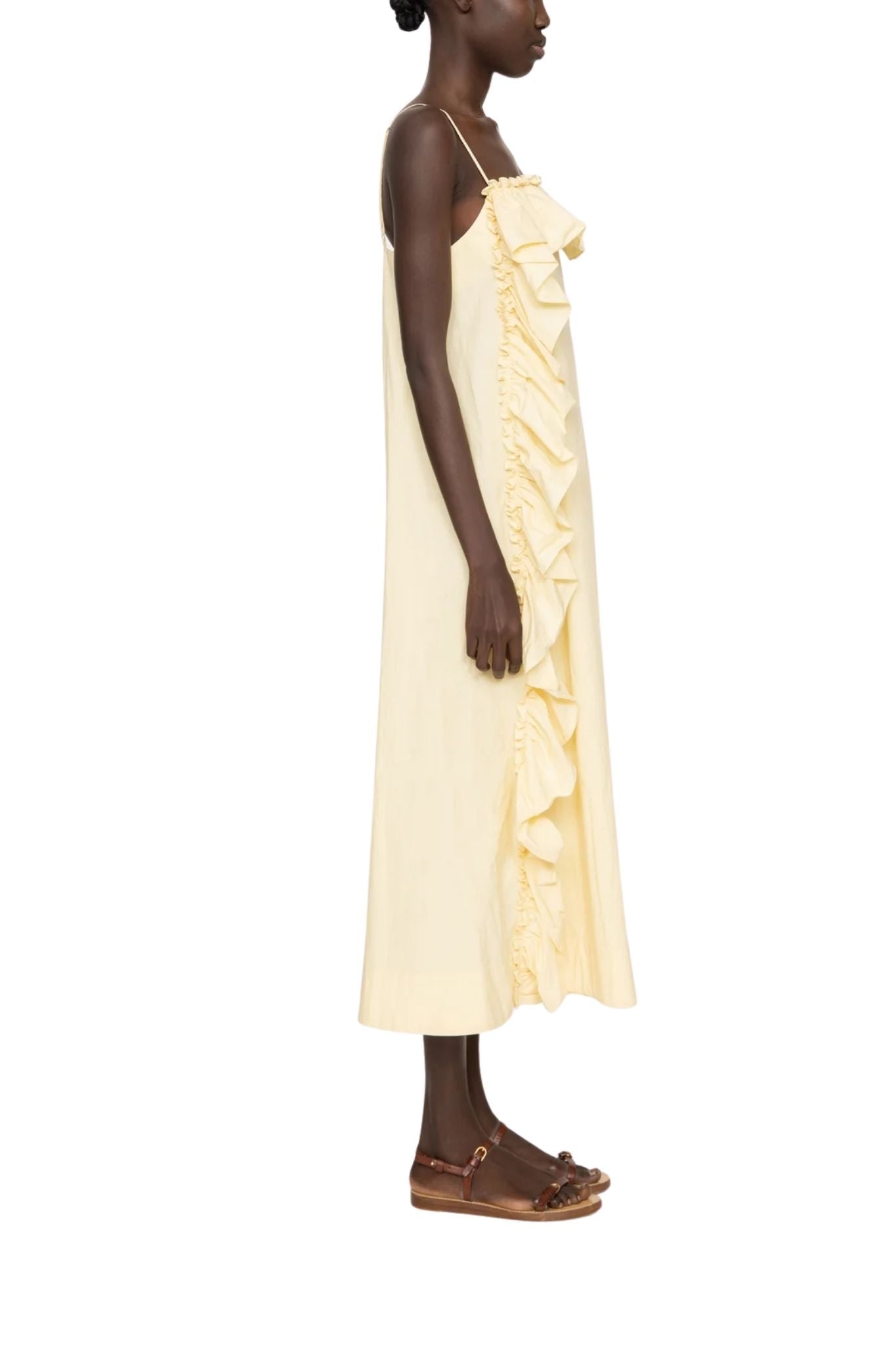Sea Lisette Solid Ruffle Maxi Sundress - Vermillion