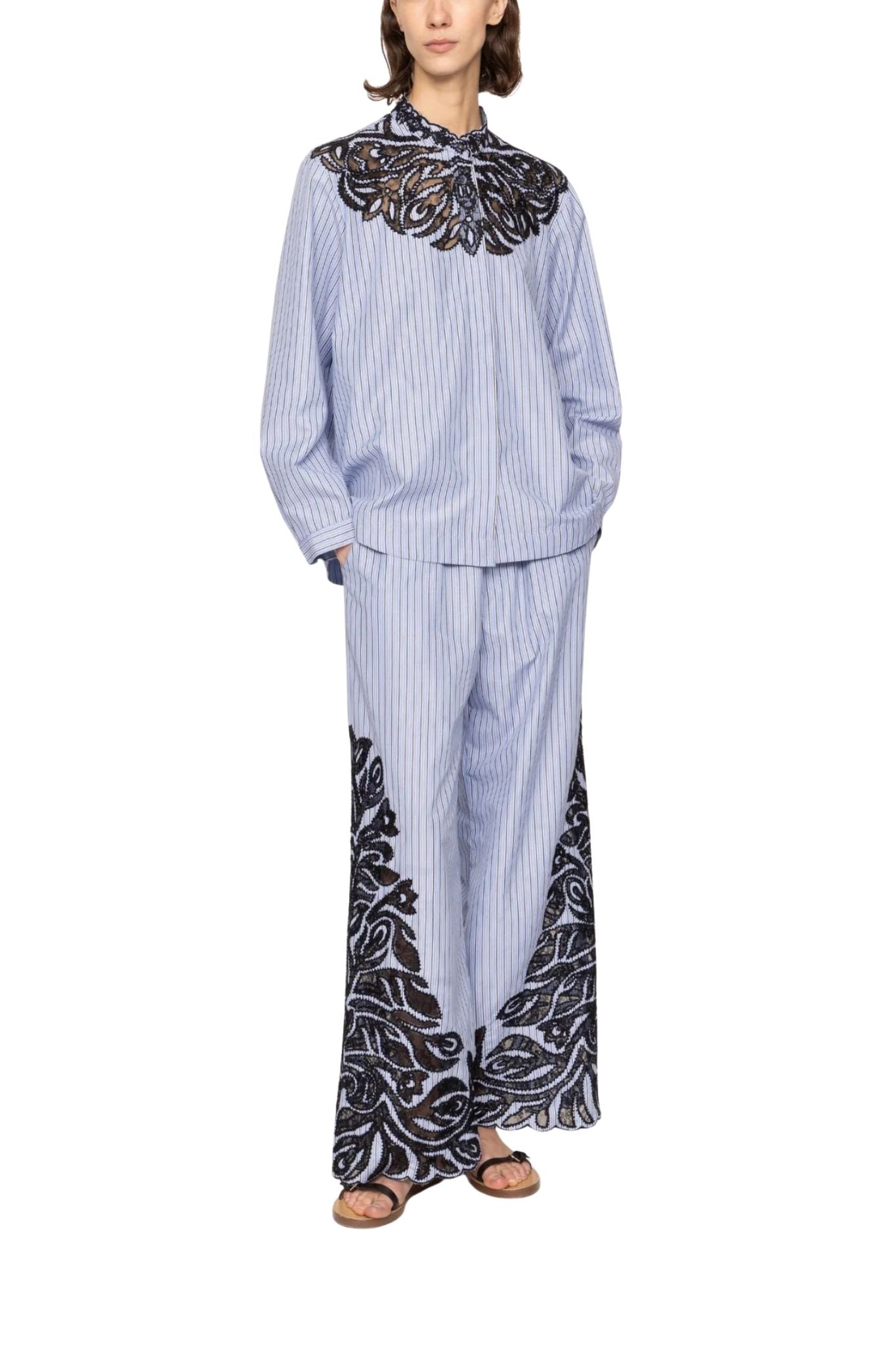 Sea Maella Stripe Pants - Vermillion