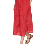 Sea Pippa Solid Midi Skirt - Vermillion