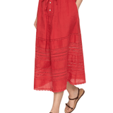 Sea Pippa Solid Midi Skirt - Vermillion