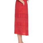 Sea Pippa Solid Midi Skirt - Vermillion