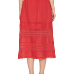 Sea Pippa Solid Midi Skirt - Vermillion