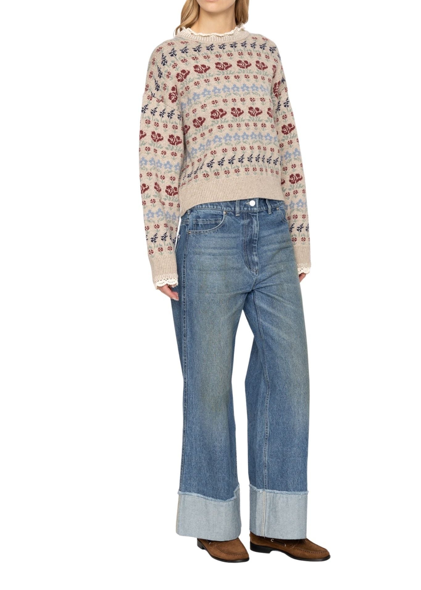 Sea Preston Knit Crew Neck Sweater - Vermillion