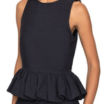 Sea Roni Solid Boat Neck Top - Vermillion