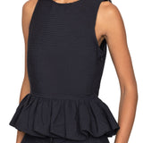Sea Roni Solid Boat Neck Top - Vermillion