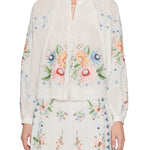 Sea Serafina Embroidery Longsleeve Blouse - Vermillion