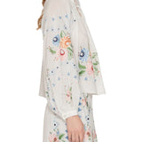 Sea Serafina Embroidery Longsleeve Blouse - Vermillion