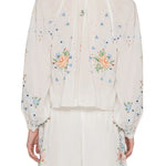 Sea Serafina Embroidery Longsleeve Blouse - Vermillion