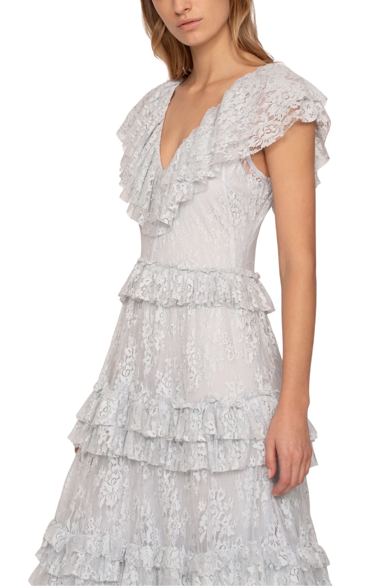 Sea Sharleen Lace V - Neck Dress - Vermillion