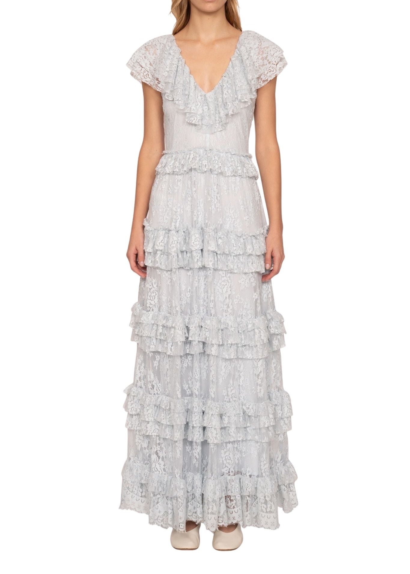 Sea Sharleen Lace V - Neck Dress - Vermillion