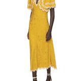 Sea Shay Lace Cape Midi Dress - Vermillion