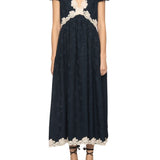 Sea Shay Lace V-neck Midi Dress - Vermillion
