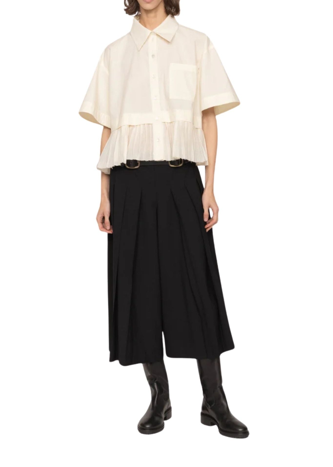 Sea Solene Solid Combo S/Slv Shirt - Vermillion