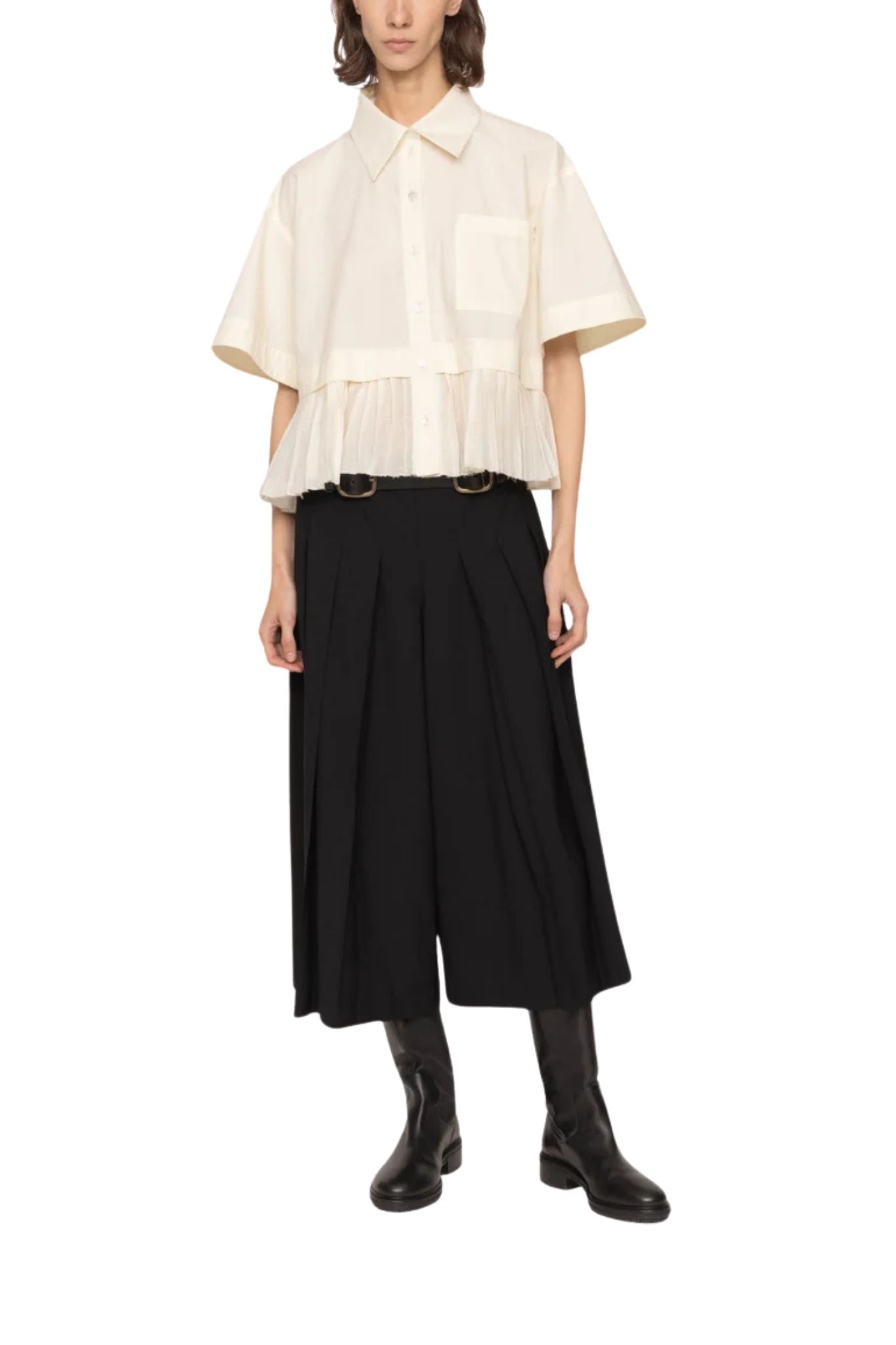 Sea Solene Solid Combo S/Slv Shirt - Vermillion