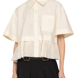 Sea Solene Solid Combo S/Slv Shirt - Vermillion