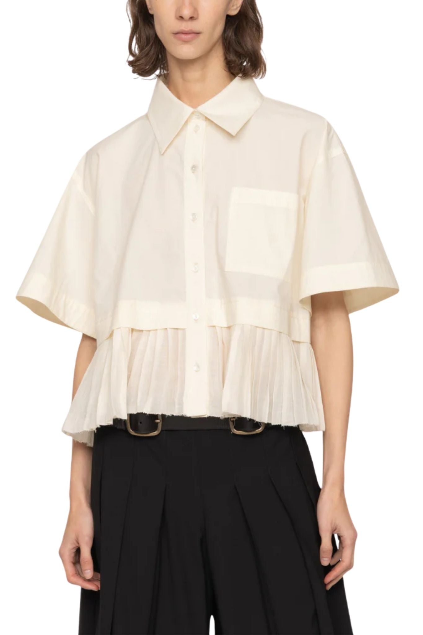 Sea Solene Solid Combo S/Slv Shirt - Vermillion