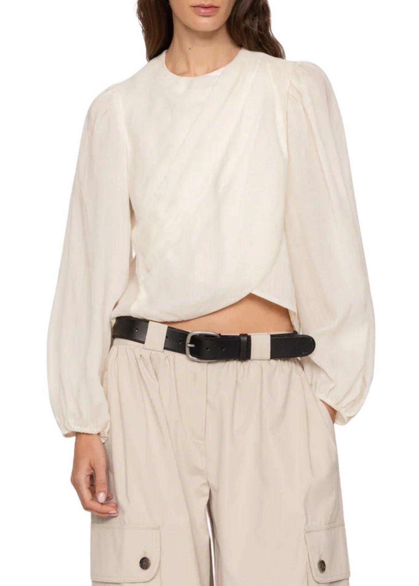 Sea Solene Solid L/Slv Top - Vermillion