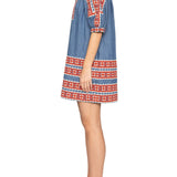 Sea Stina Chambray Mini Dress - Vermillion