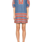 Sea Stina Chambray Mini Dress - Vermillion