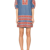 Sea Stina Chambray Mini Dress - Vermillion
