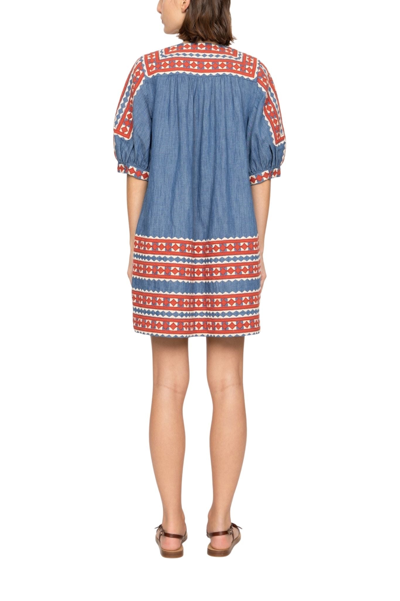 Sea Stina Chambray Mini Dress - Vermillion