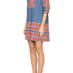 Sea Stina Chambray Mini Dress - Vermillion