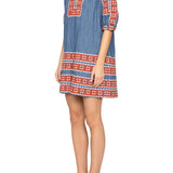 Sea Stina Chambray Mini Dress - Vermillion