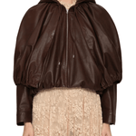 Sea Thompson Leather Cape Jacket - Vermillion