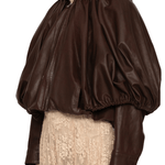 Sea Thompson Leather Cape Jacket - Vermillion