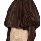 Sea Thompson Leather Cape Jacket - Vermillion