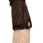 Sea Thompson Leather Cape Jacket - Vermillion