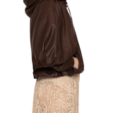 Sea Thompson Leather Cape Jacket - Vermillion