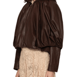 Sea Thompson Leather Cape Jacket - Vermillion